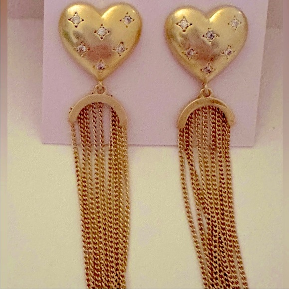 Kate Spade New York ♠️ My Precious Heart ❤️ tassel statement earrings - Picture 2 of 6